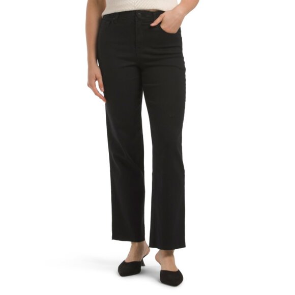 1822 DENIM Black Wash High Rise Straight Jeans - Picture 1 of 2